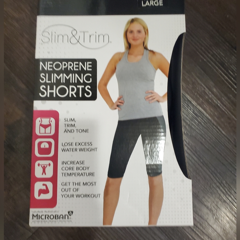 Womens Slim & Trim Black Neoprene Slimming Shorts Large